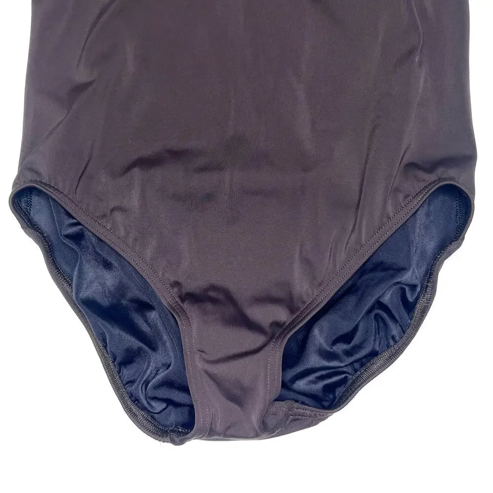 Lands' End Size 6 One Piece V-Neck Halter Brown Swimsuit